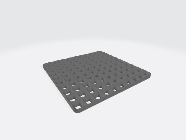 A DecFinity metric base plate showing the modular grid